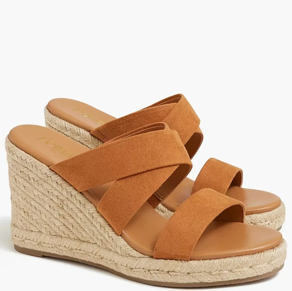 J. Crew Wide-strap Espadrille Mule Wedges - Picture 1 of 7